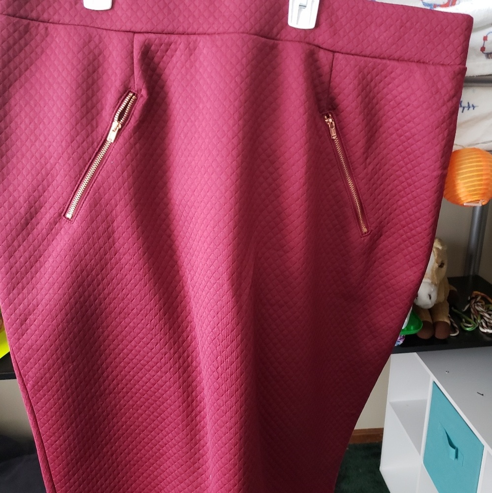 Burgundy and gold skirt